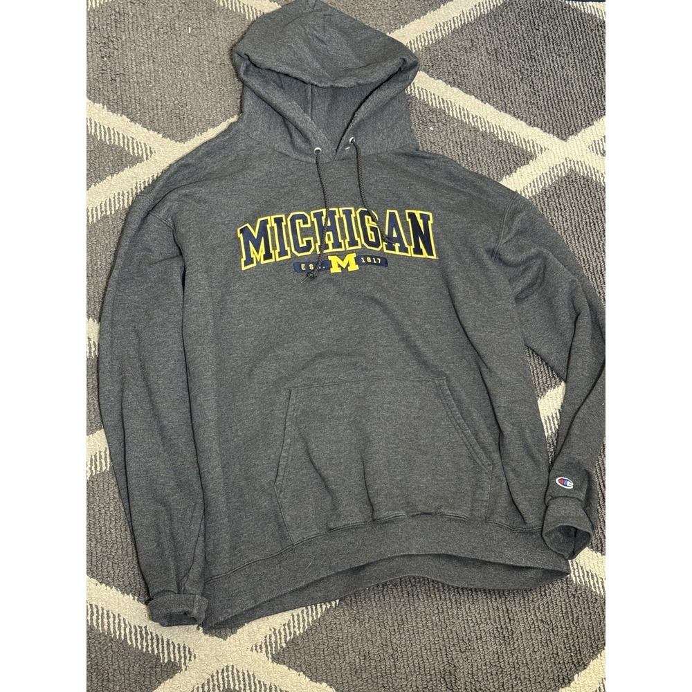 University of Michigan Wolverines Champion‎ Gray Mens XL Hoodie Pullover